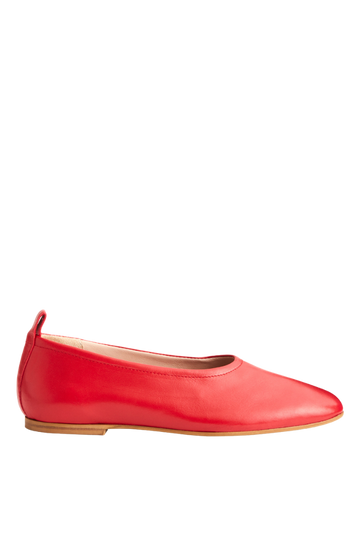 Leather Ballet Flats | Red
