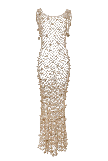 Metallic Crochet Maxi Dress