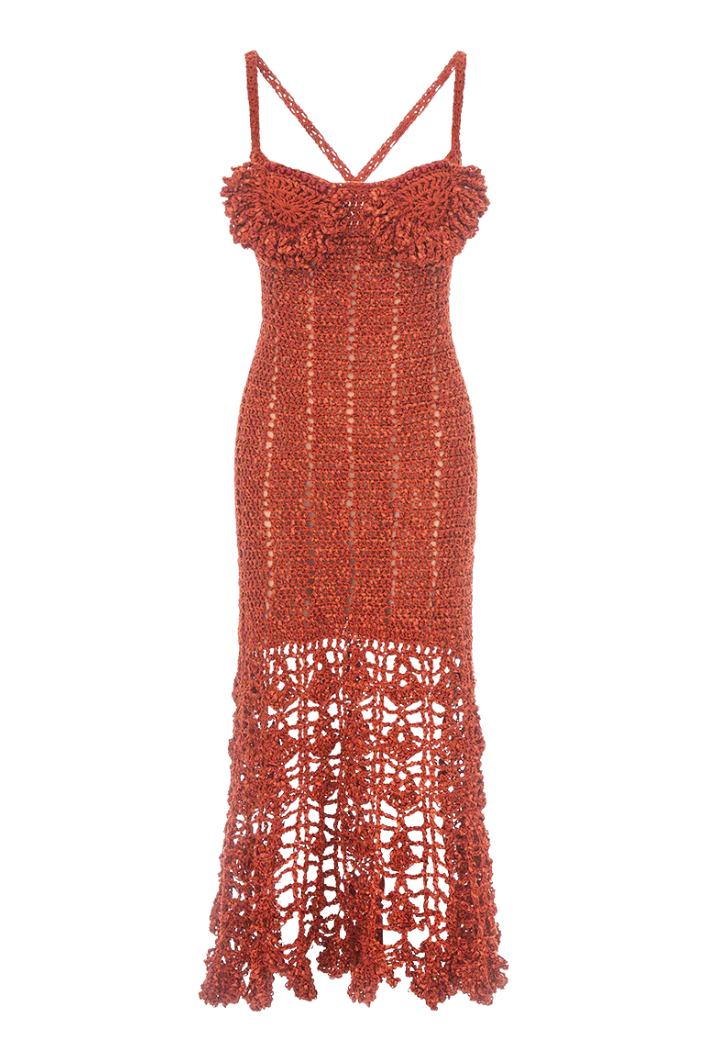 Terracotta Crochet Dress