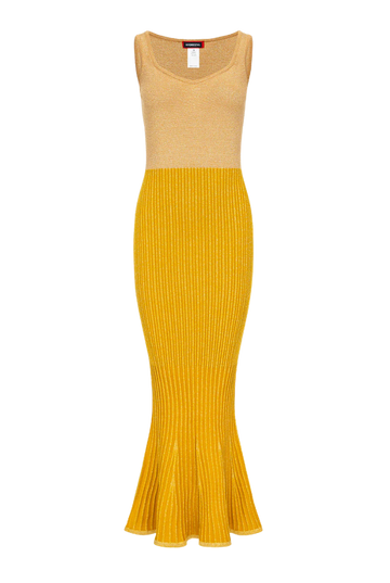 Golden Hour Metallic Knit Dress
