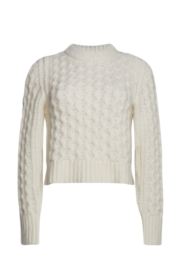 Ivory Alpaca Cable Knit Sweater