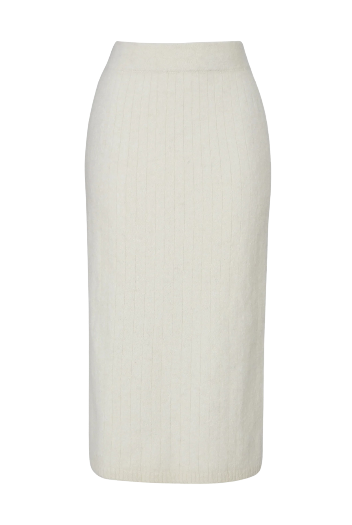 Ivory Alpaca Midi Tube Skirt