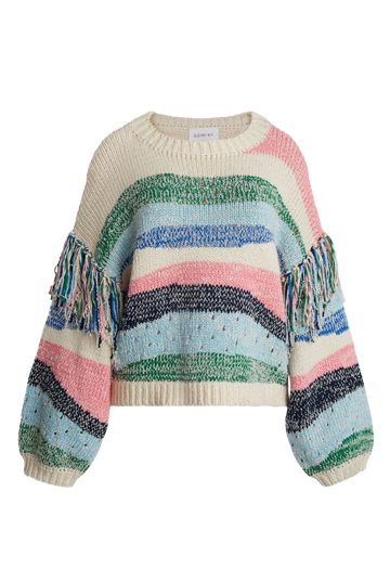 Multicolor Fringe Cotton Sweater