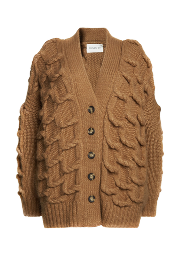 Camel Oversized Alpaca Chunky Cardigan
