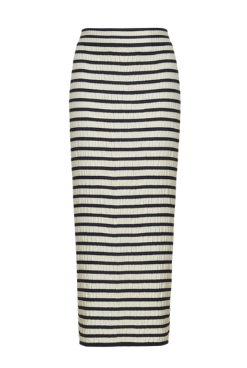 Striped Knit Midi Tube Skirt