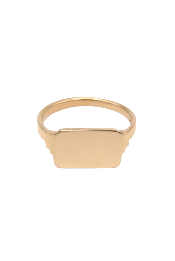 Rectangle Signet Ring | 14K Gold