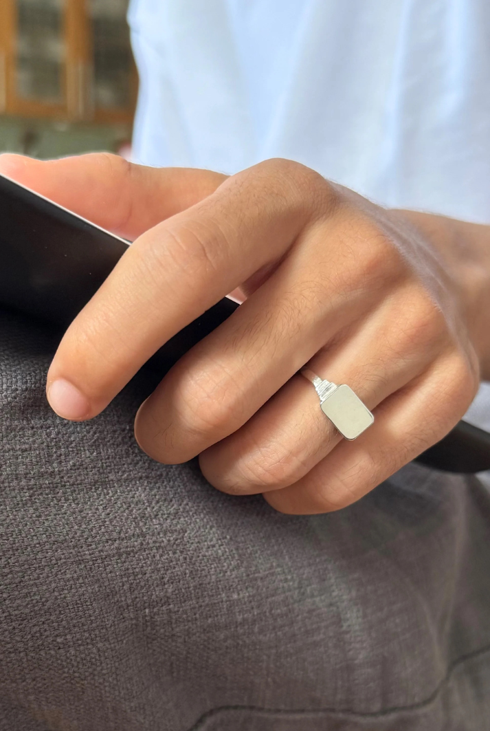 Rectangle Signet Ring | Sterling Silver