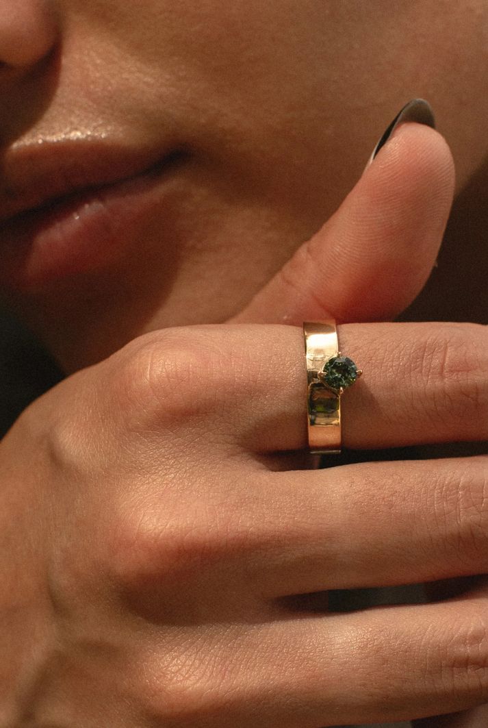 Moonrise Sapphire Ring | 14K Yellow Gold