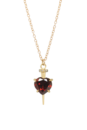 Nail Through Heart Necklace | 14K Gold