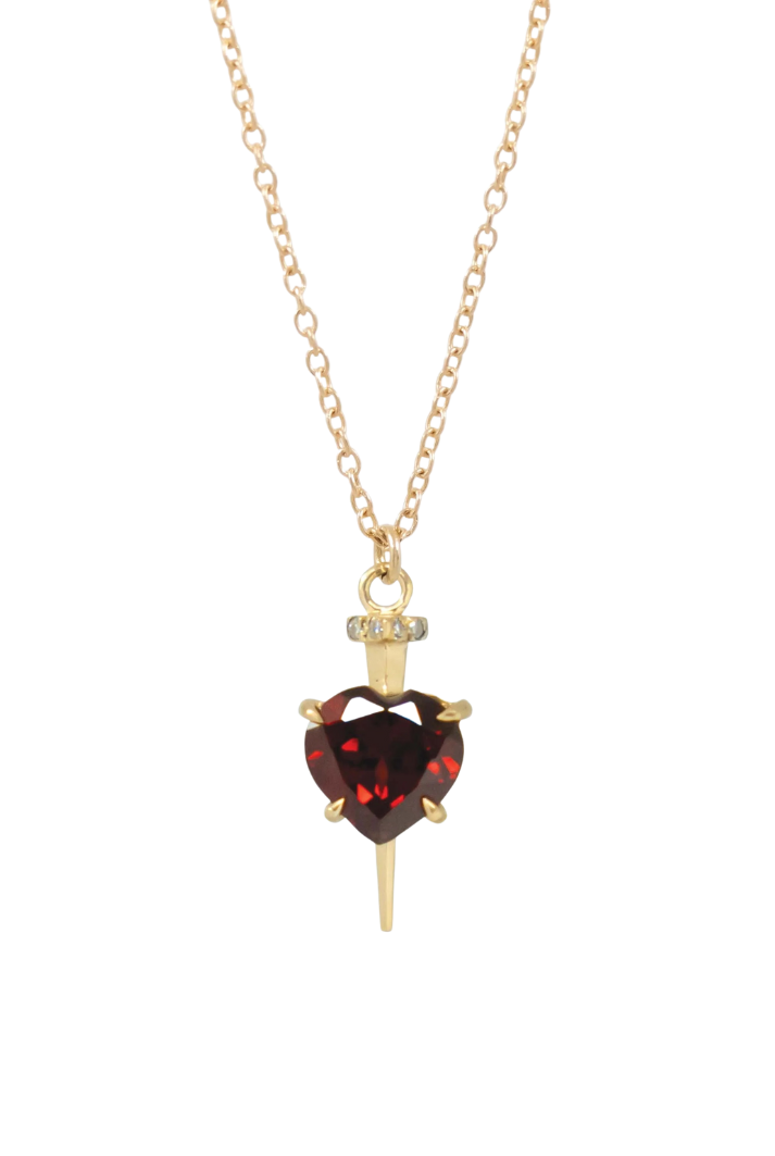 Nail Through Heart Necklace | 14K Gold