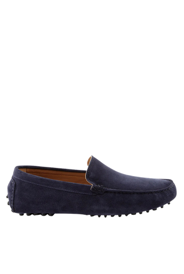 Men's Suede Driving Loafers | Navy Blue