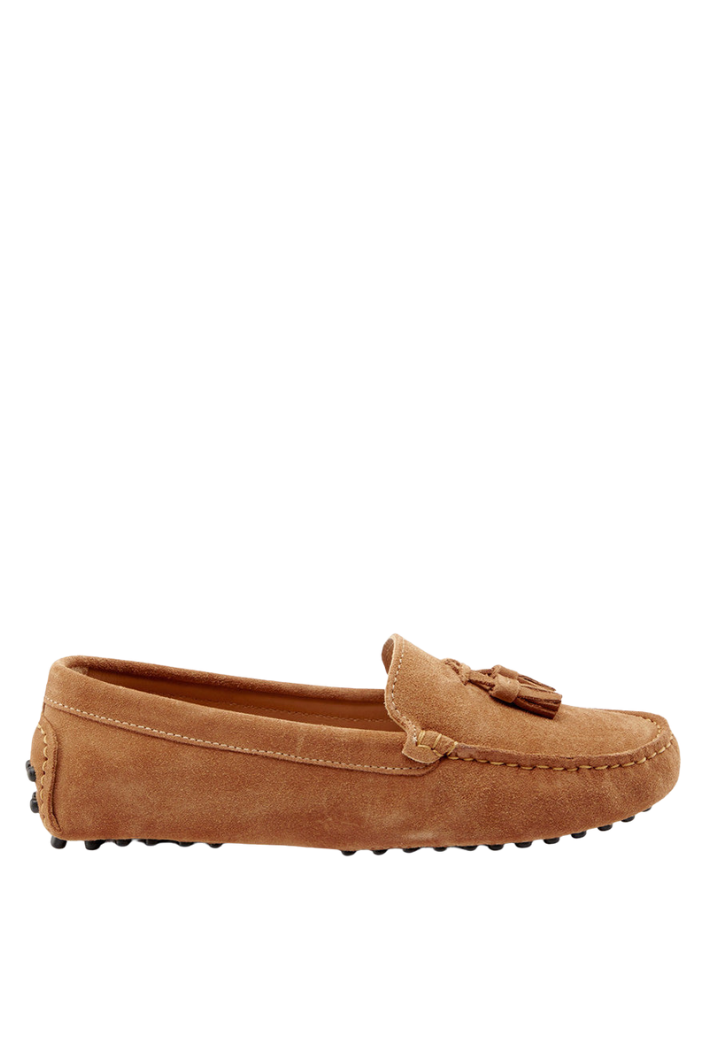 Women’s Brown Suede Tassel Driving Loafers | Tobacco