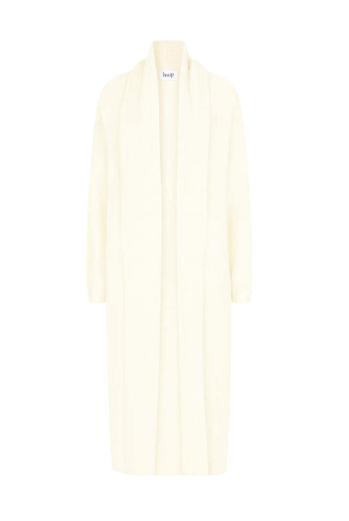 Ribbed Cashmere Coatigan | Snow White