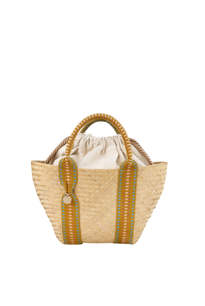 Mini Tapered Bamboo Basket Bag