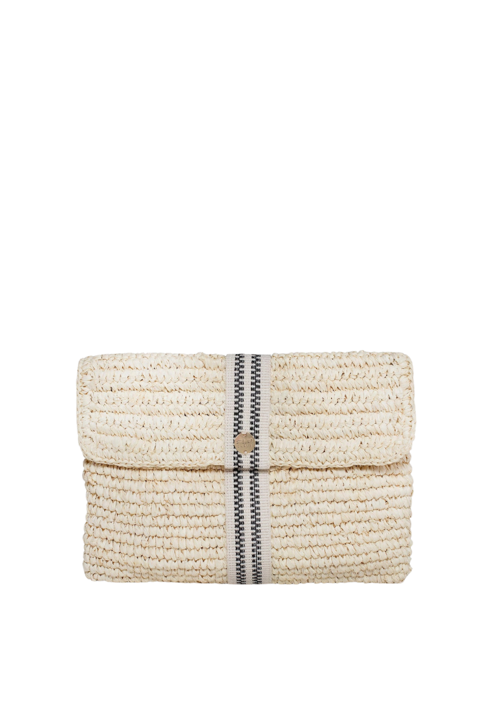 Natural Raffia Clutch Bag