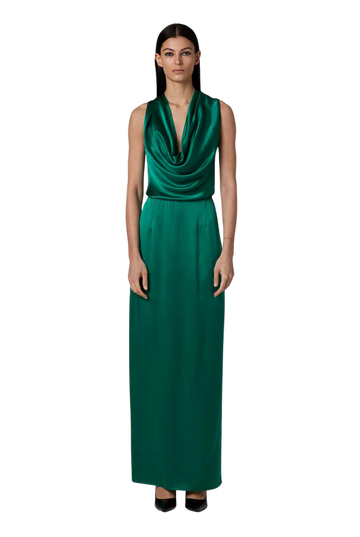 Halter-Neck Silk Gown