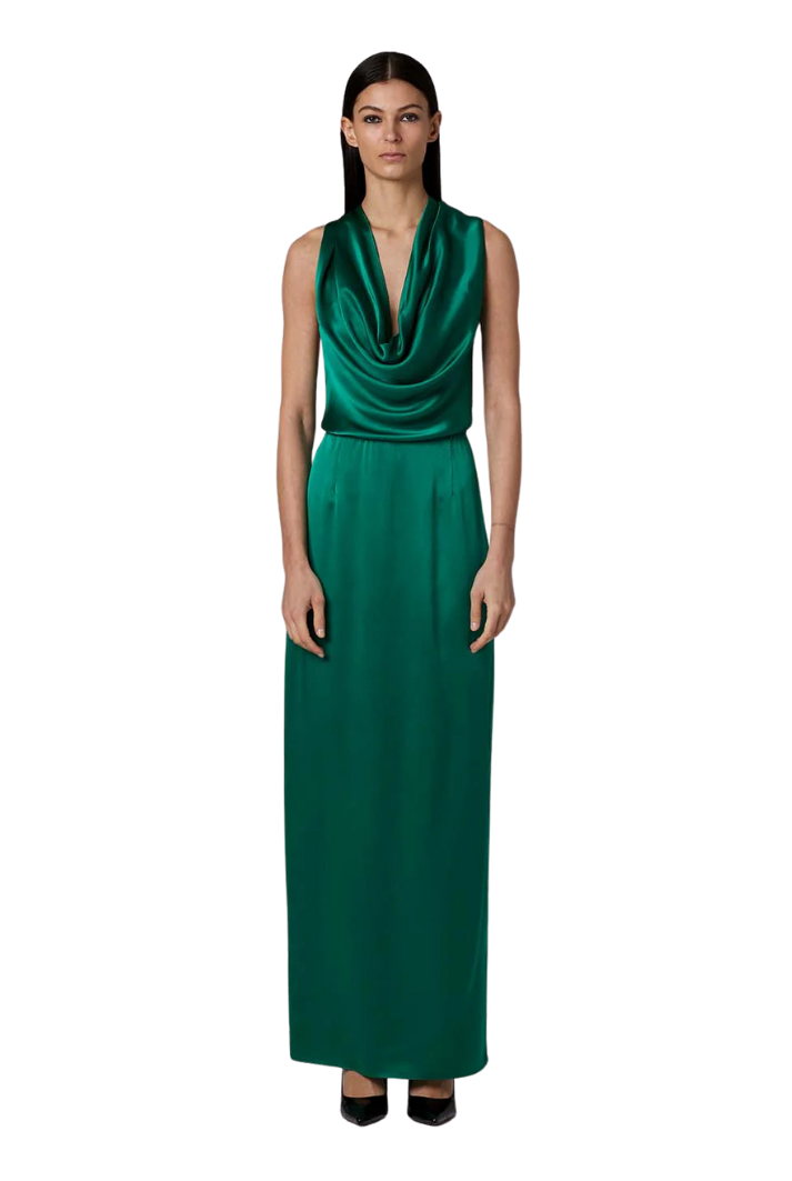 Halter-Neck Silk Gown