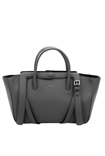 Charcoal Convertible Leather Tote Bag