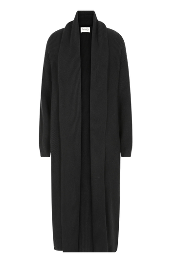 Ribbed Cashmere Coatigan | Black