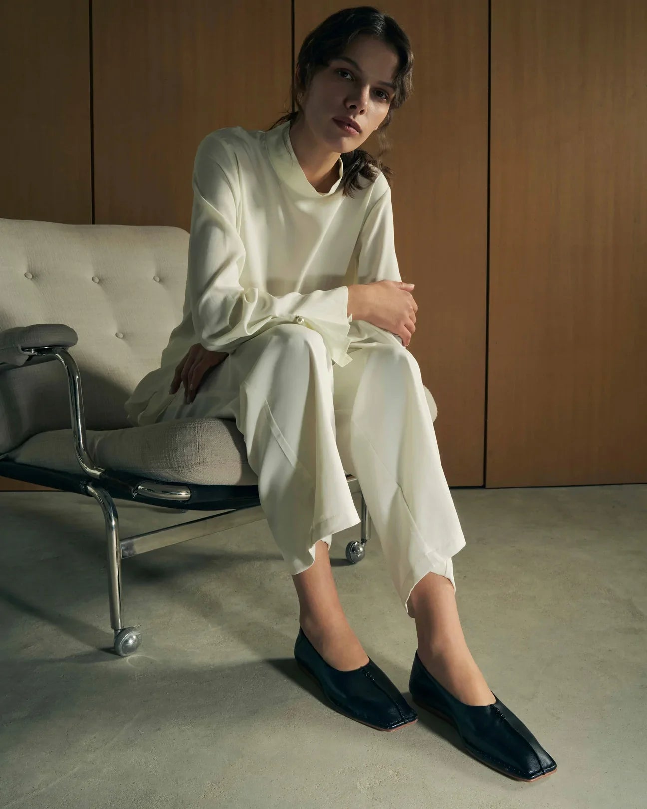 Gaia Vegan Leather Black Flats