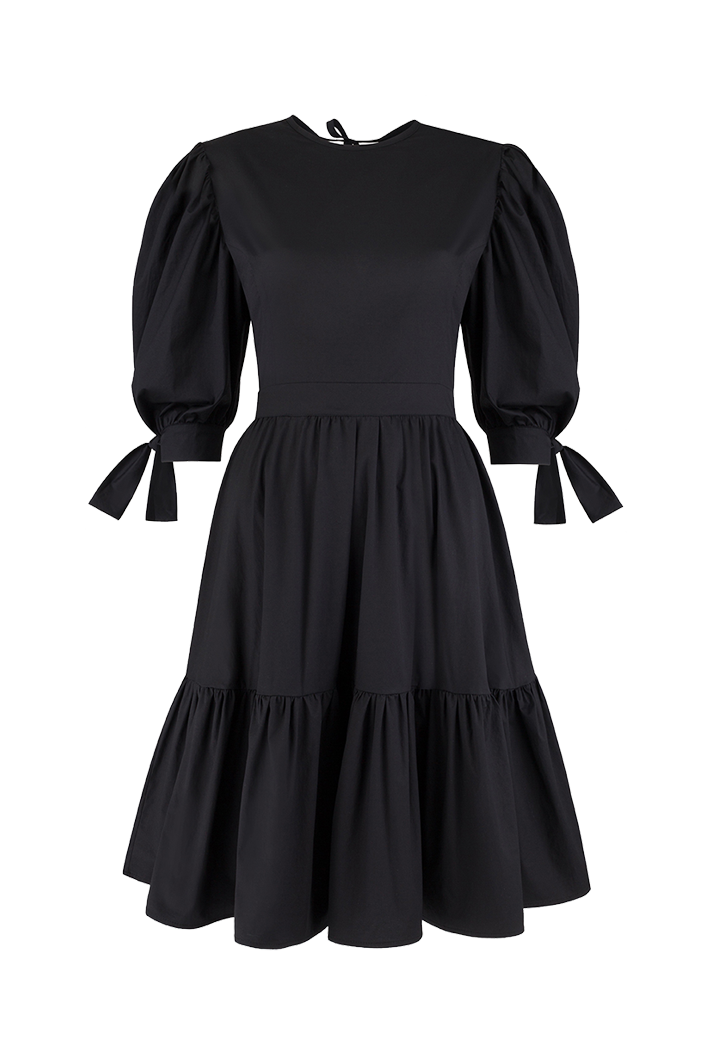 Caroline Black Cotton Dress