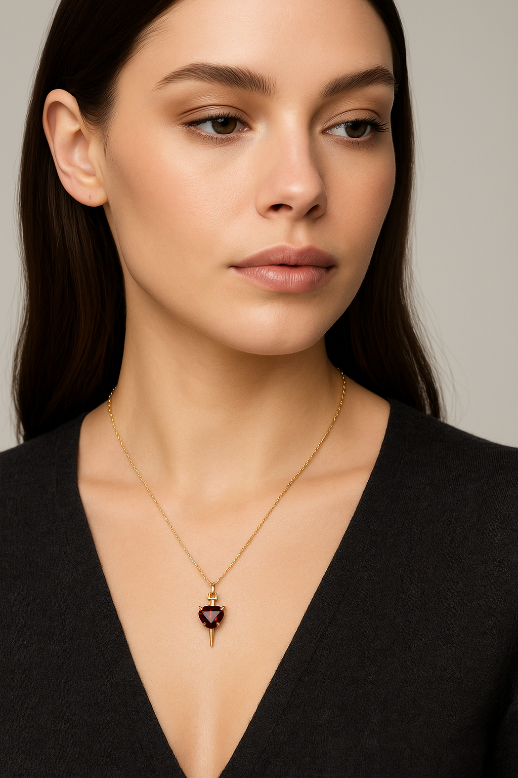 Nail Through Heart Necklace | 14K Gold