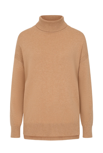 Chevron Detail Relaxed Polo Sweater | Praline