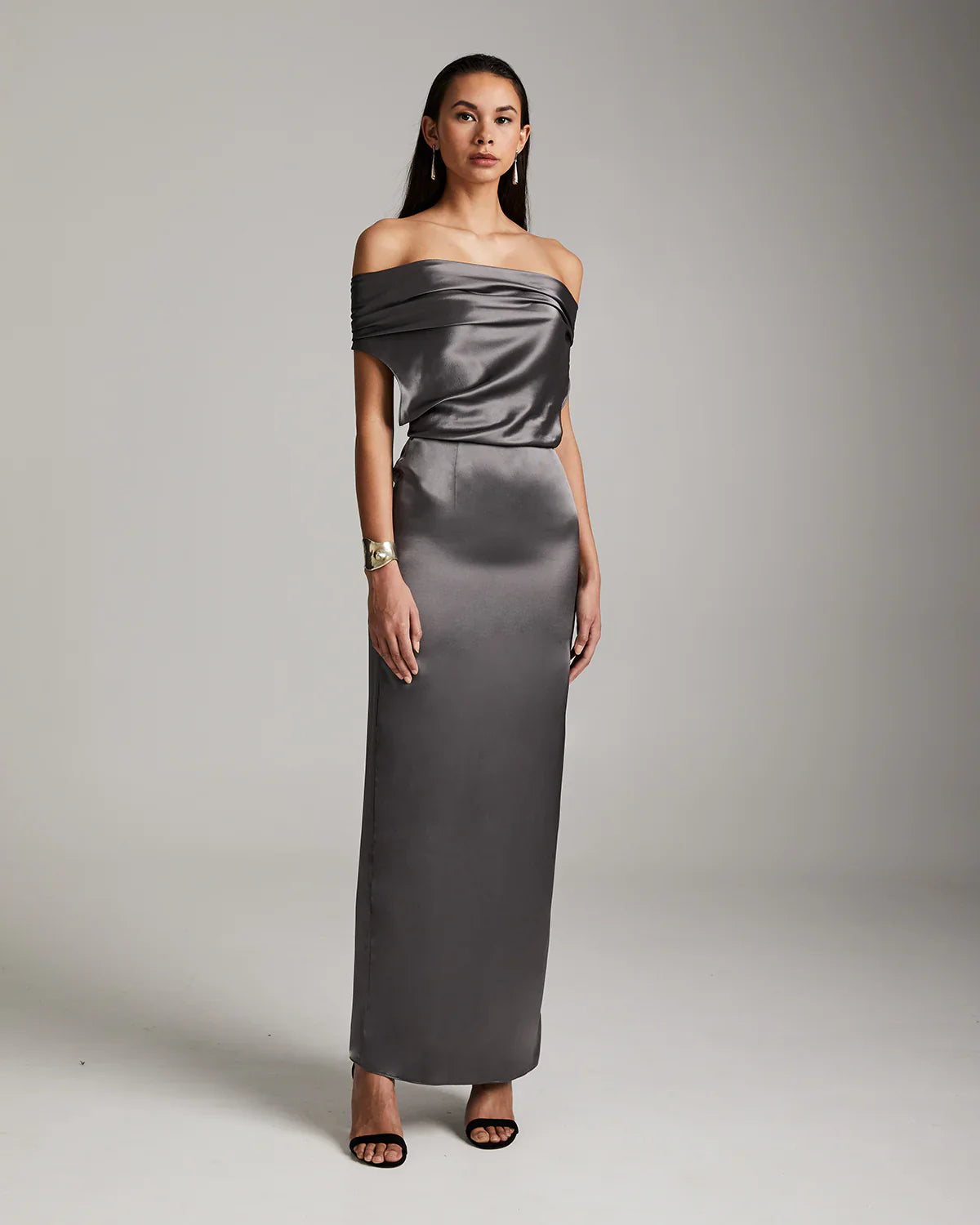 Halter-Neck Silk Gown