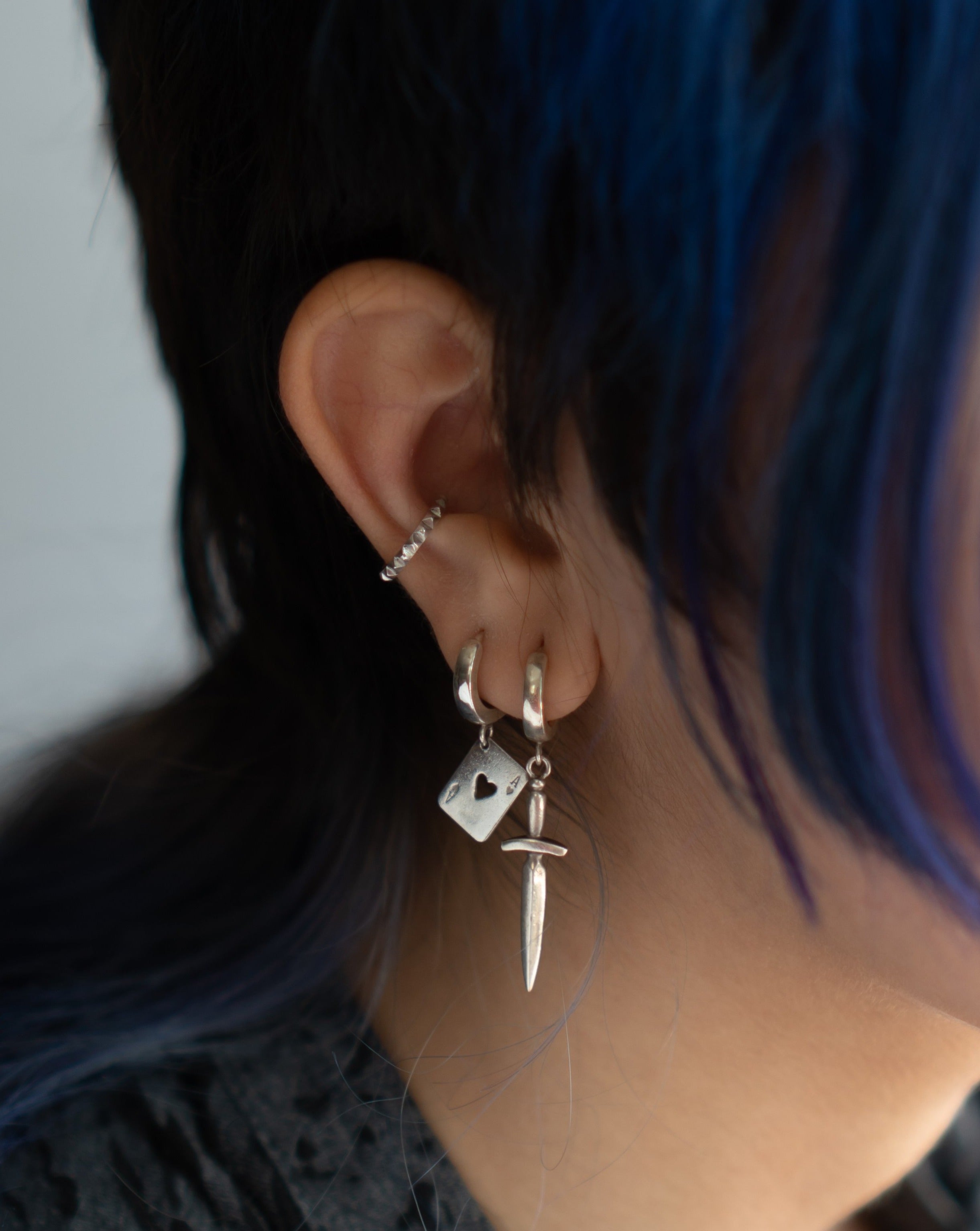 Ace of Hearts Earrings | Silver