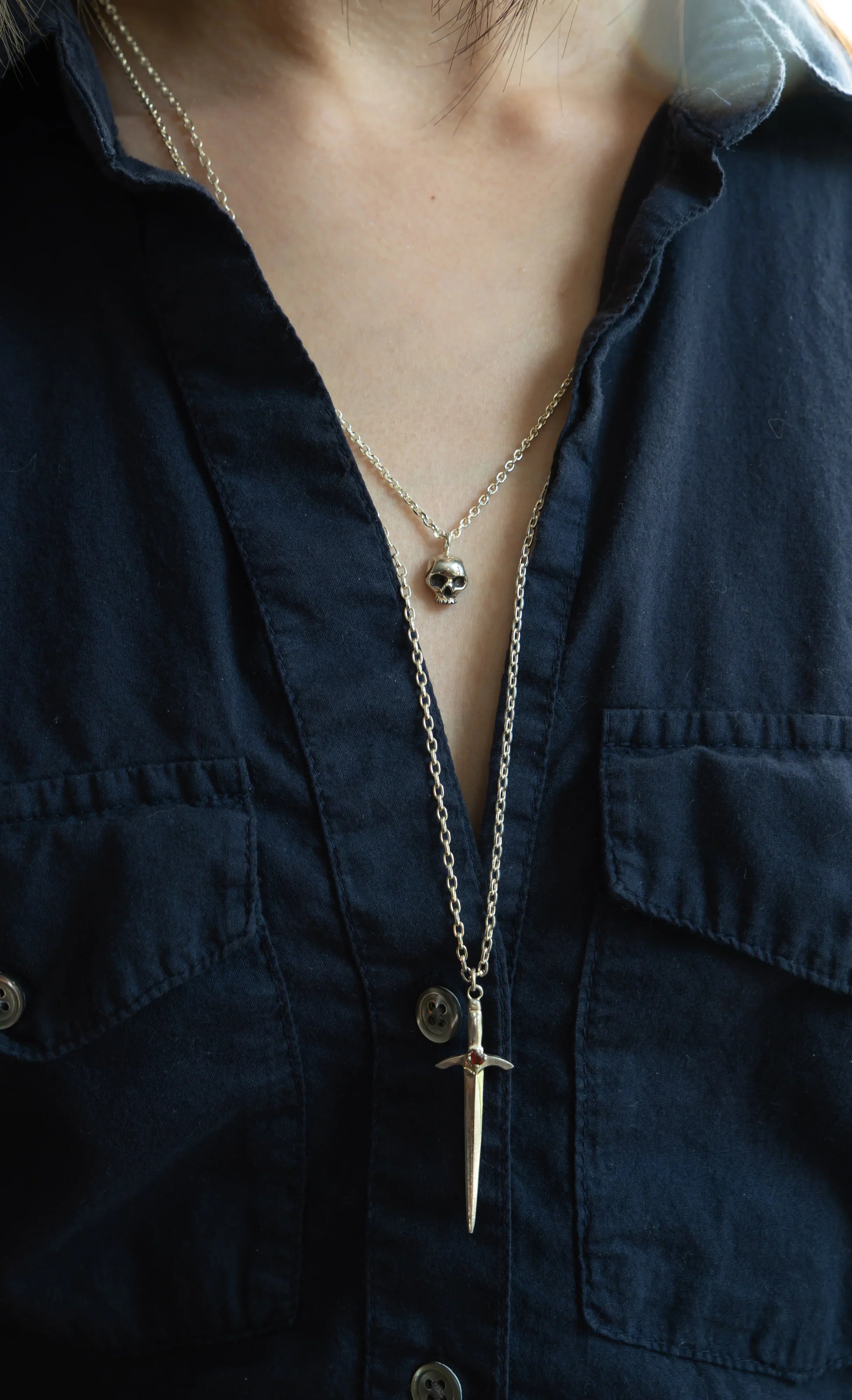 Sterling Silver Skull Necklace