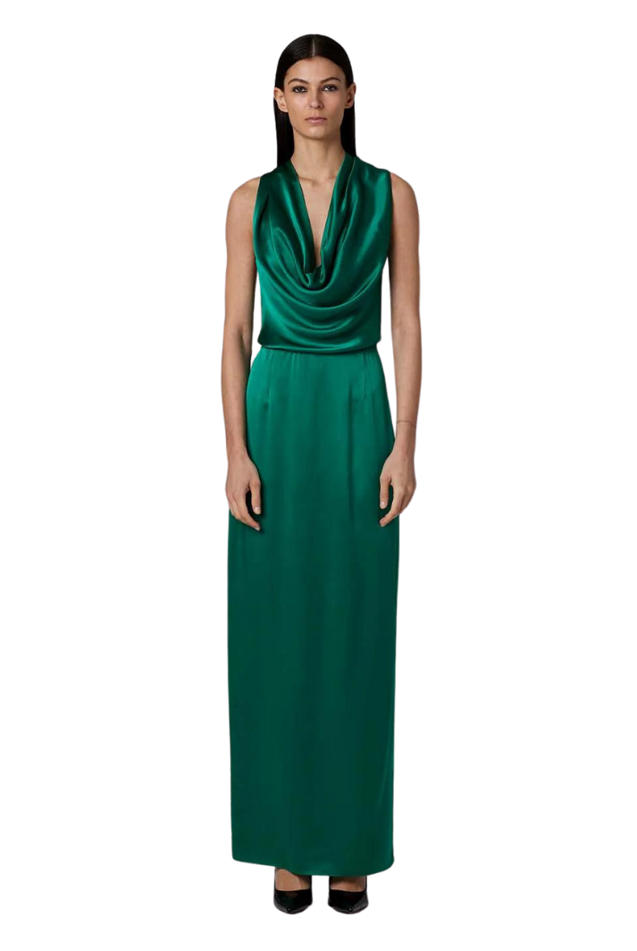 Convertible Halter-Neck Silk Dress