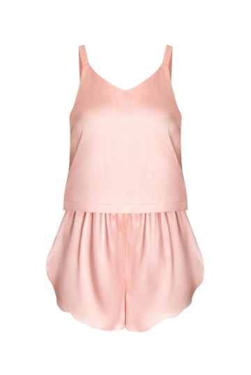 Pink Organic Silk Tank and Shorts Set