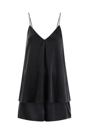 Organic Peace Silk Camisole and Shorts Set in Black
