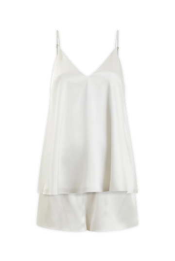 Organic Peace Silk Camisole and Shorts Set in Ivory