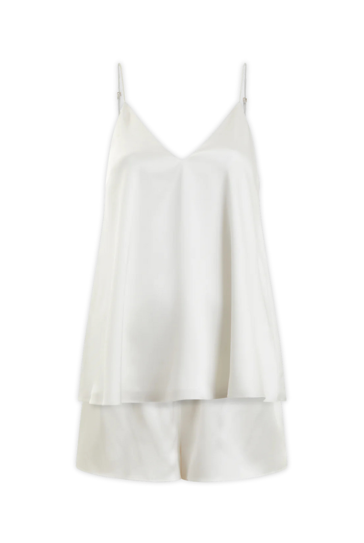 Organic Peace Silk Camisole and Shorts Set in Ivory
