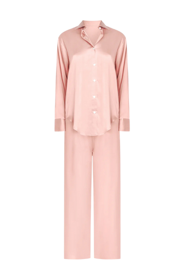 Oversized Organic Silk Pyjama Set in Pink