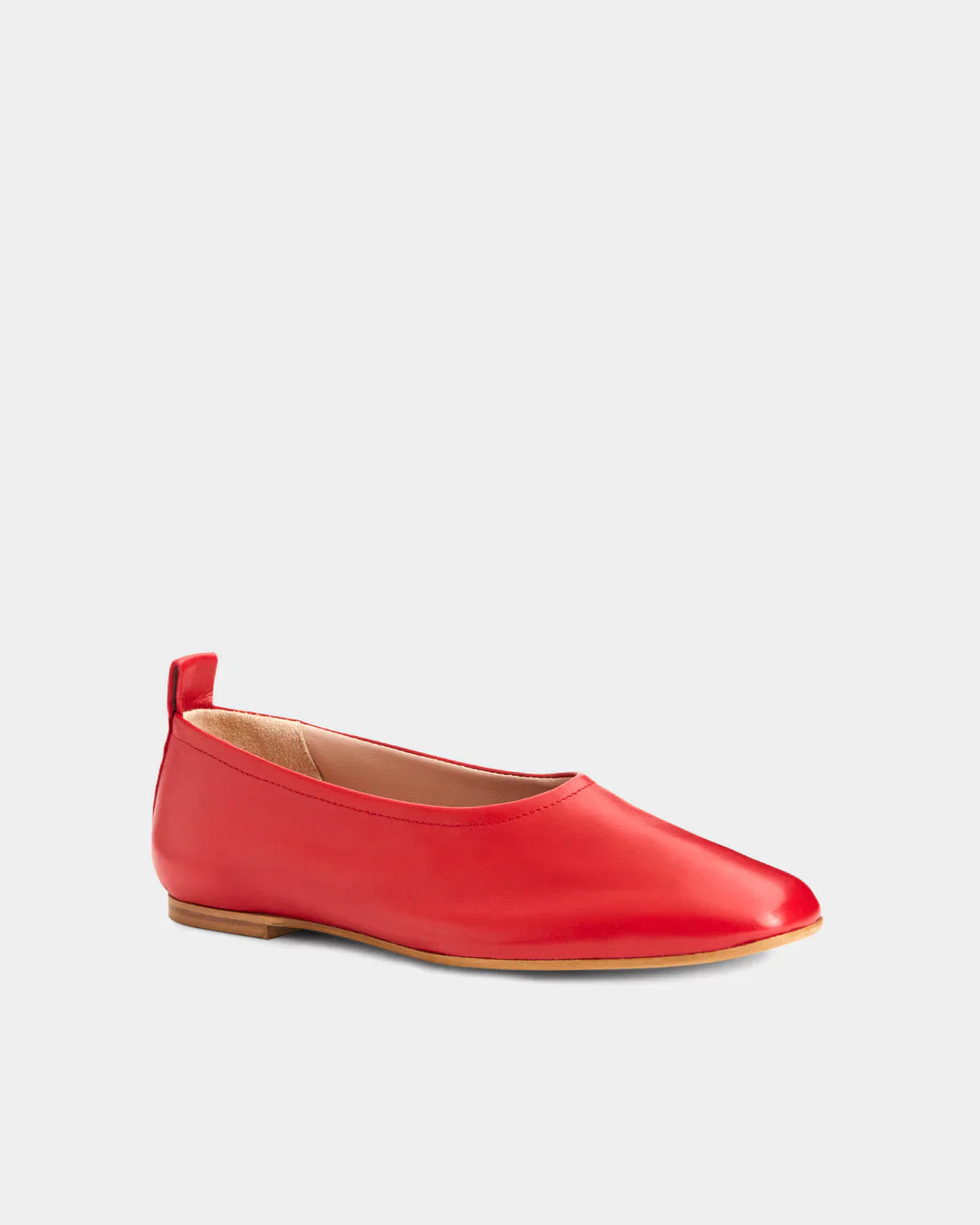 Leather Ballet Flats | Red