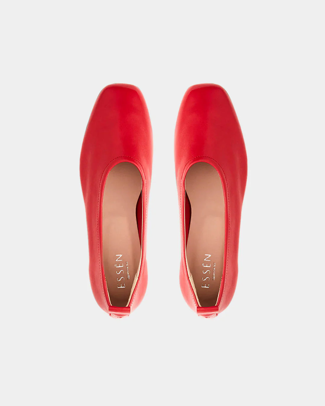 Leather Ballet Flats | Red