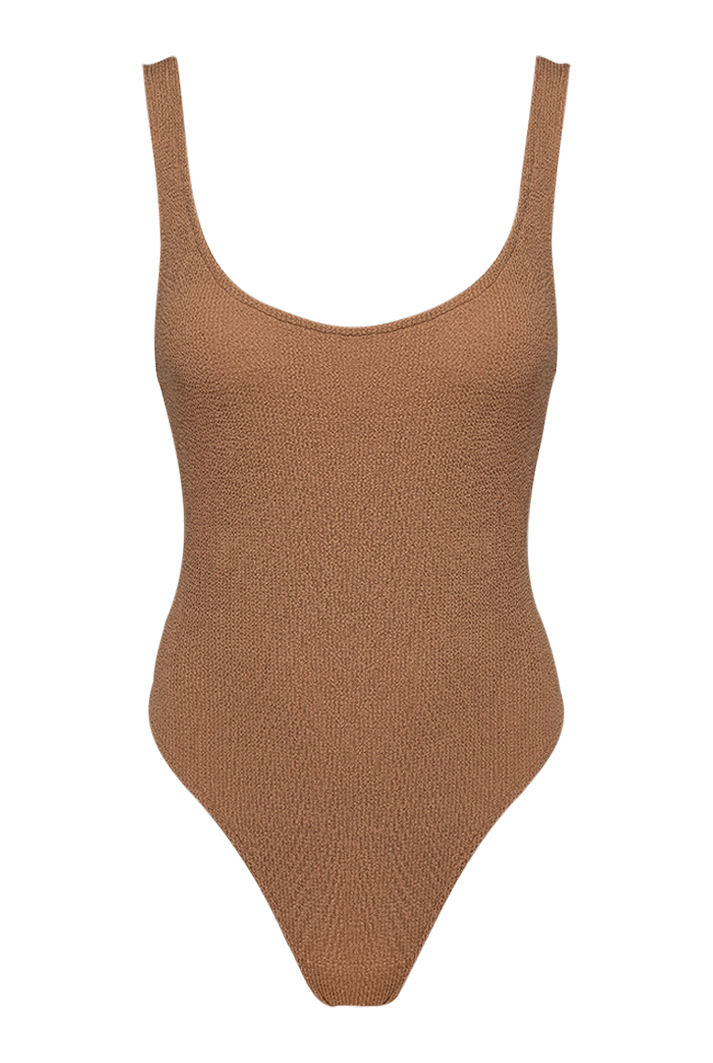 Hailey Caramel Scrunch One Piece Swimsuit