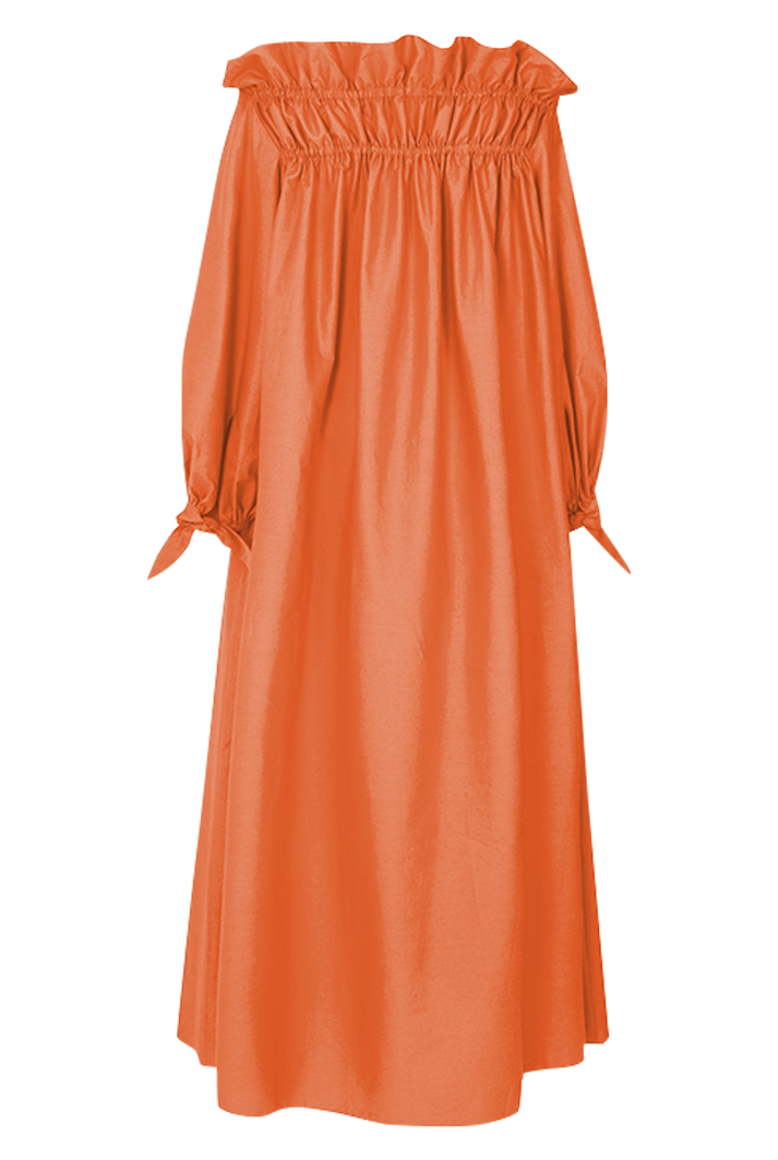 Nomi Off Shoulder Cotton Dress | Orange