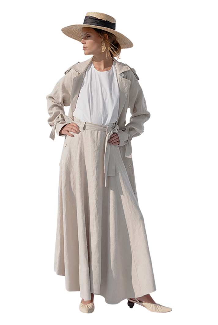 Ivy Linen Side-button Skirt