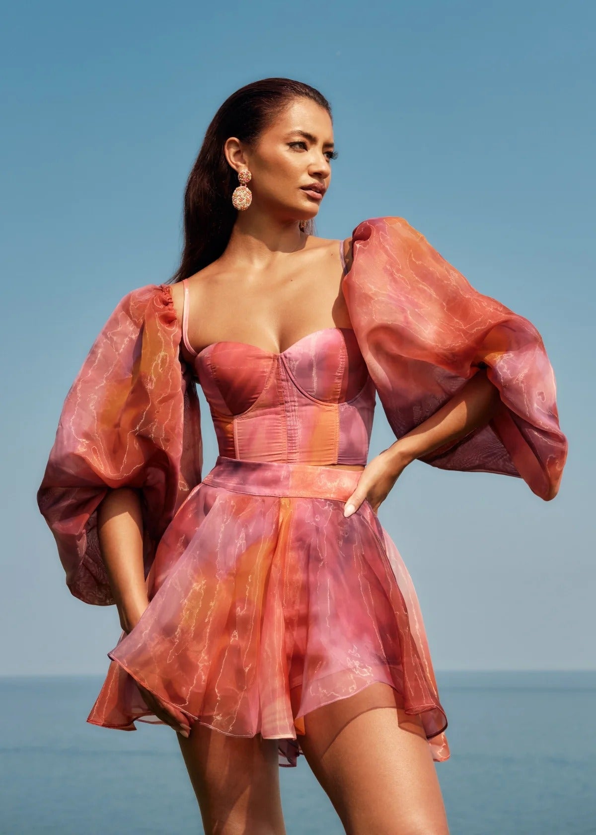 Kokos Statement Sleeve Crop Top | Dandi Print