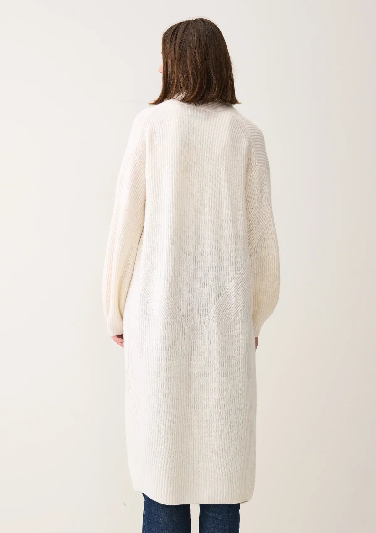 Ribbed Cashmere Coatigan | Snow White