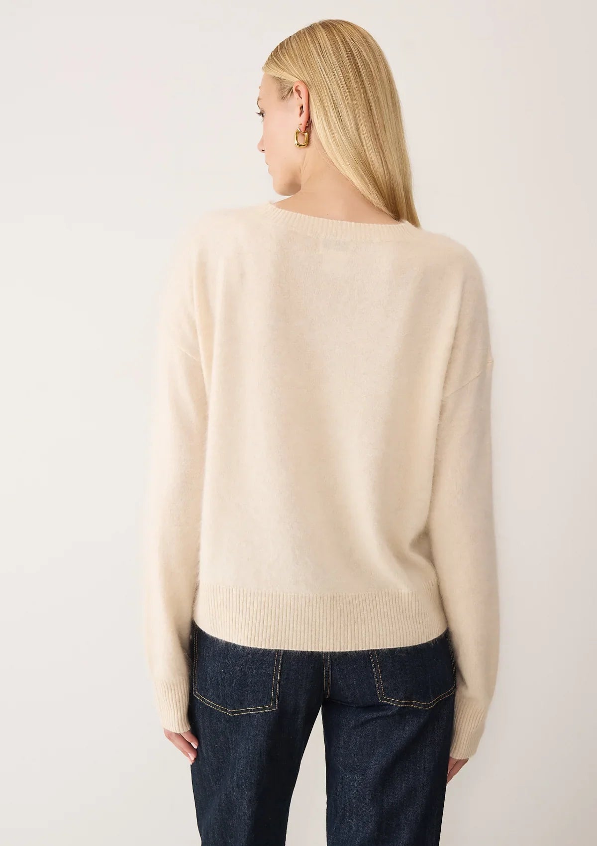 Brushed Cashmere Sweater | Porcelaine White