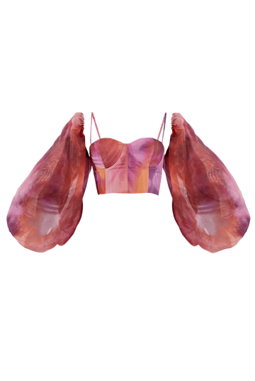 Kokos Statement Sleeve Crop Top | Dandi Print