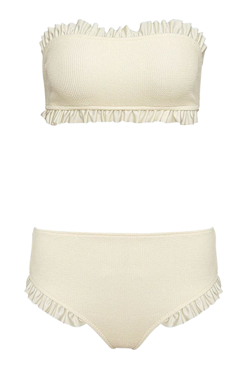 Kylie White Bandeau Scrunch Bikini