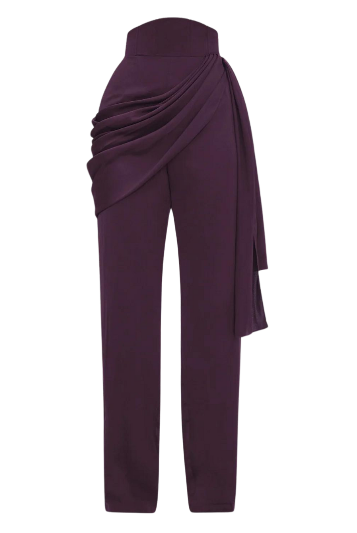Loti Draped Pants | Berry