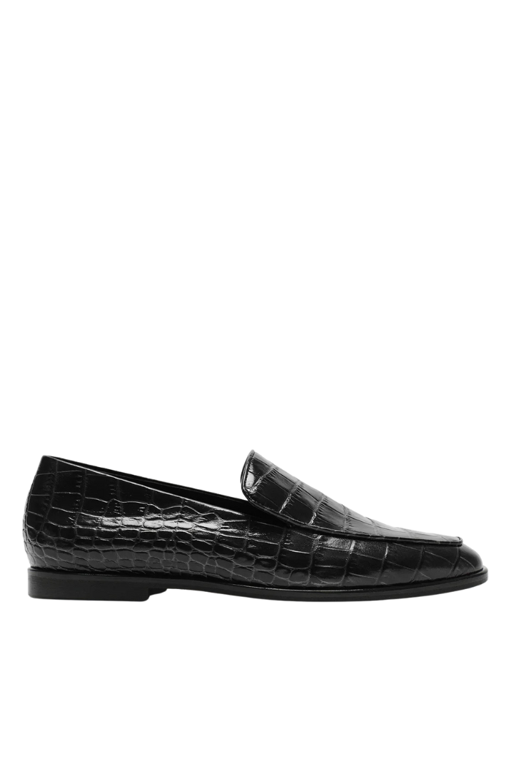 The Modern Moccasin | Black Croc