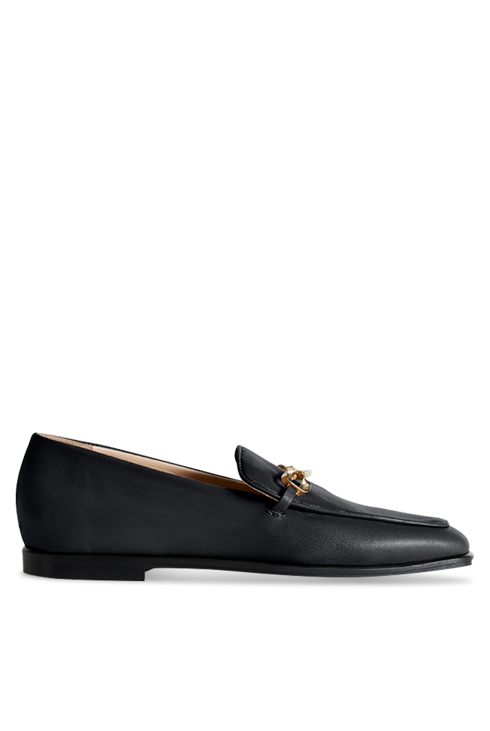 The Modern Moccasin | Black with hardware