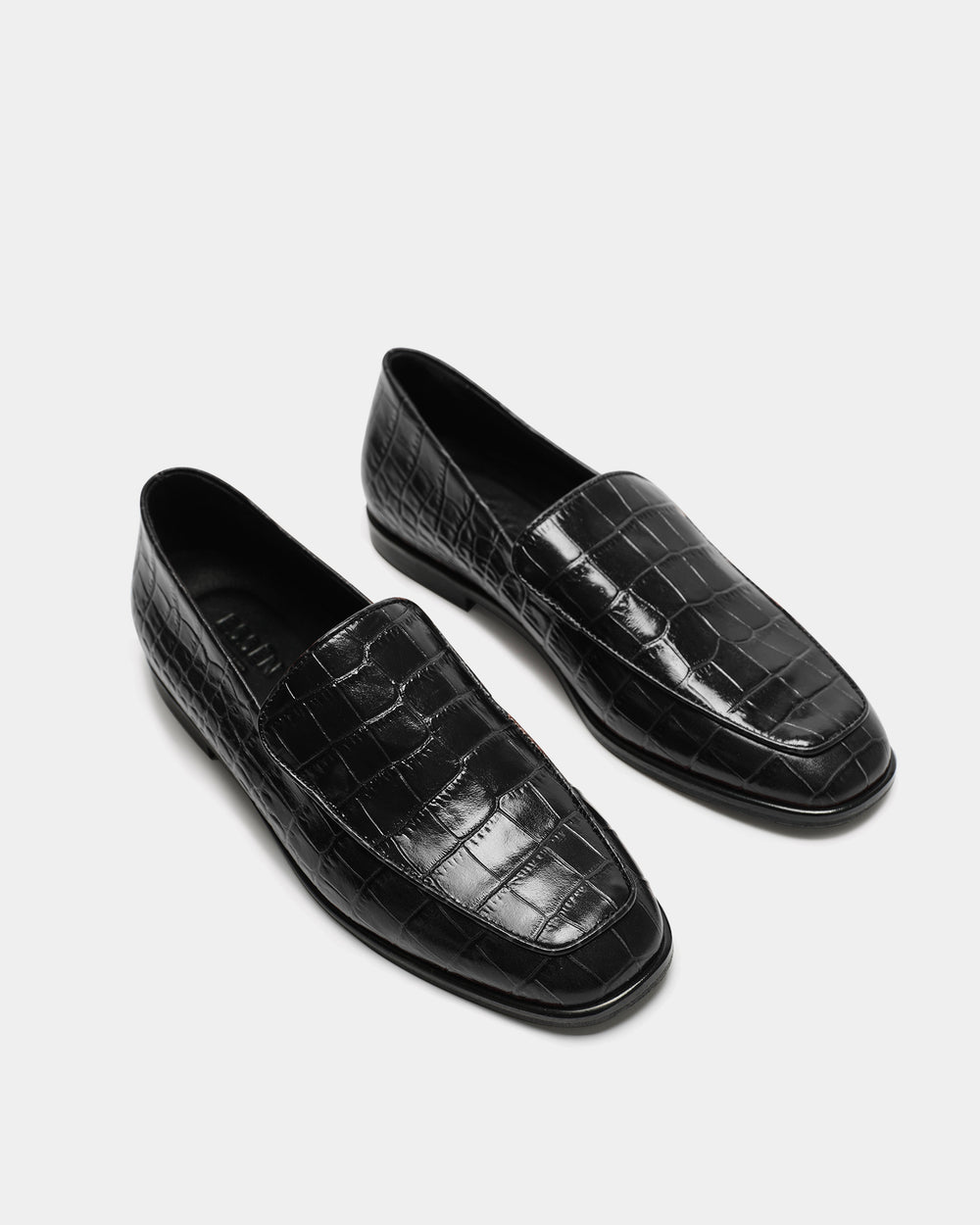 The Modern Moccasin | Black Croc